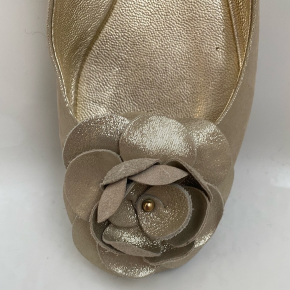 Jimmy Choo Gold Ballerina Flats - Size 37 c/w Box & Dustbag -Excellent Condition - Picture 11 of 14